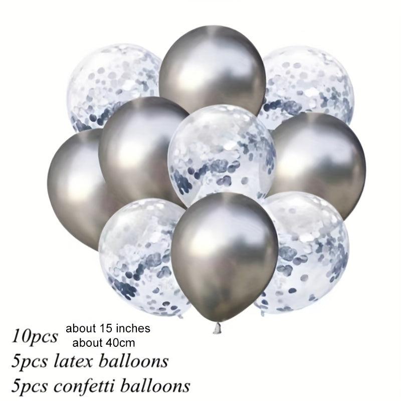10pcs Colorful Sequin Balloons Set Holiday Decoration Balloons