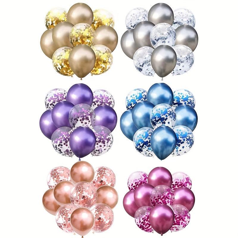 10pcs Colorful Sequin Balloons Set Holiday Decoration Balloons