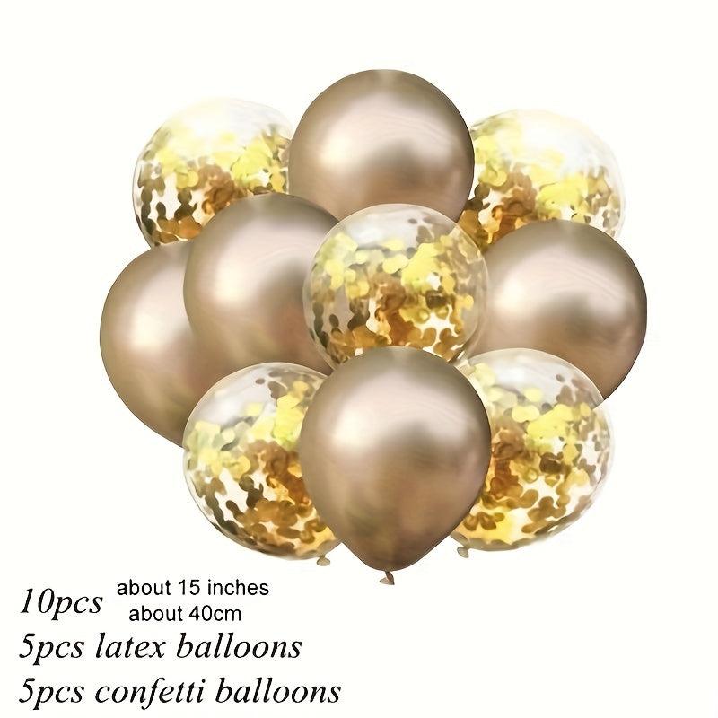 10pcs Colorful Sequin Balloons Set Holiday Decoration Balloons