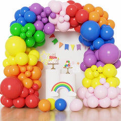 Rainbow Balloons Garland Arch Set Mixed Sizes For Birthday Baby Shower Wedding