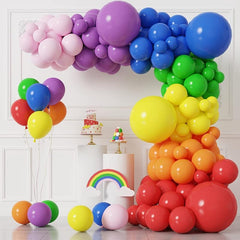 Rainbow Balloons Garland Arch Set Mixed Sizes For Birthday Baby Shower Wedding