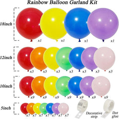 Rainbow Balloons Garland Arch Set Mixed Sizes For Birthday Baby Shower Wedding