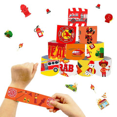24pcs Fire Truck Slap Bracelets - Firefighter Snap Bracelets