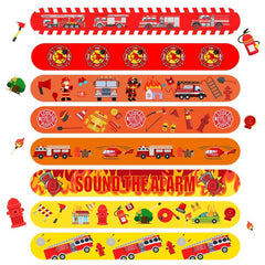 24pcs Fire Truck Slap Bracelets - Firefighter Snap Bracelets