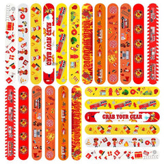 24pcs Fire Truck Slap Bracelets - Firefighter Snap Bracelets