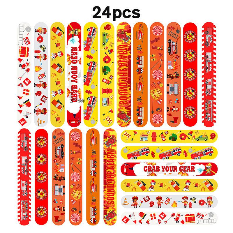 24pcs Fire Truck Slap Bracelets - Firefighter Snap Bracelets
