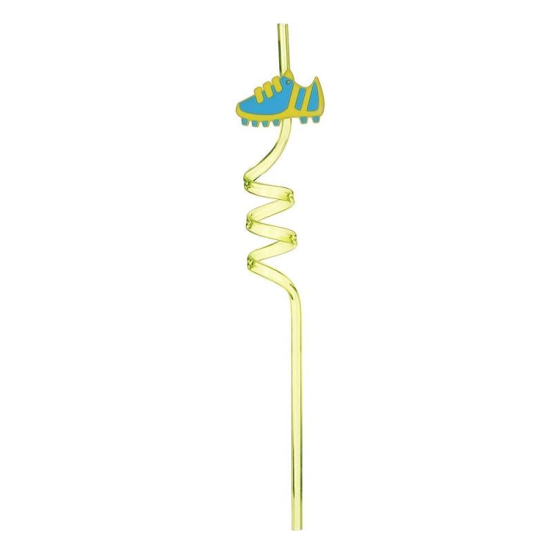 Football Match Series Curved Straw 6 Pcs