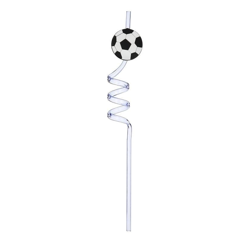 Football Match Series Curved Straw 6 Pcs