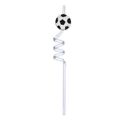 Football Match Series Curved Straw 6 Pcs
