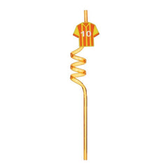 Football Match Series Curved Straw 6 Pcs