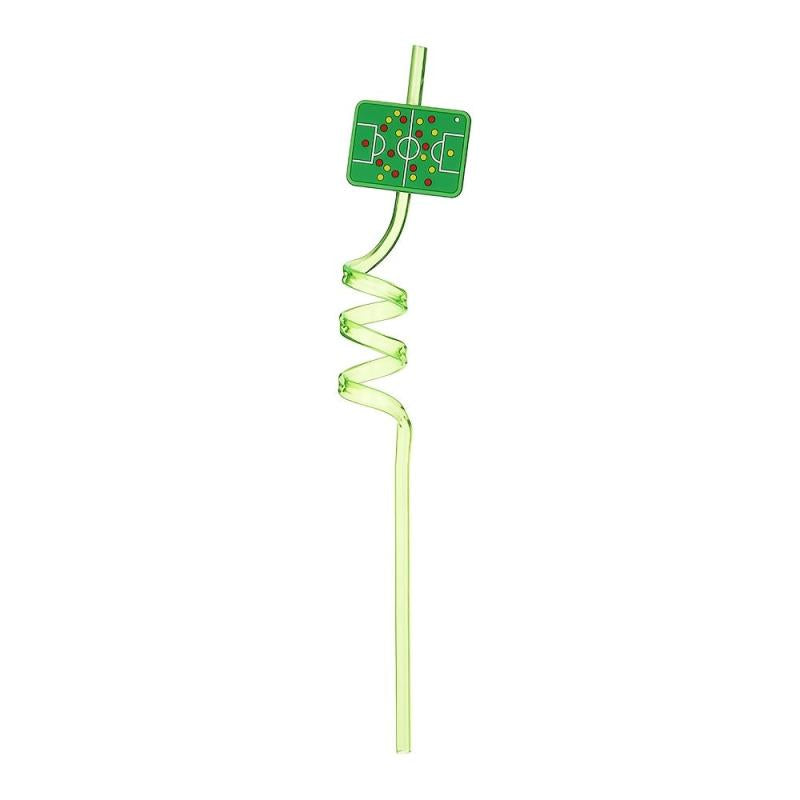 Football Match Series Curved Straw 6 Pcs