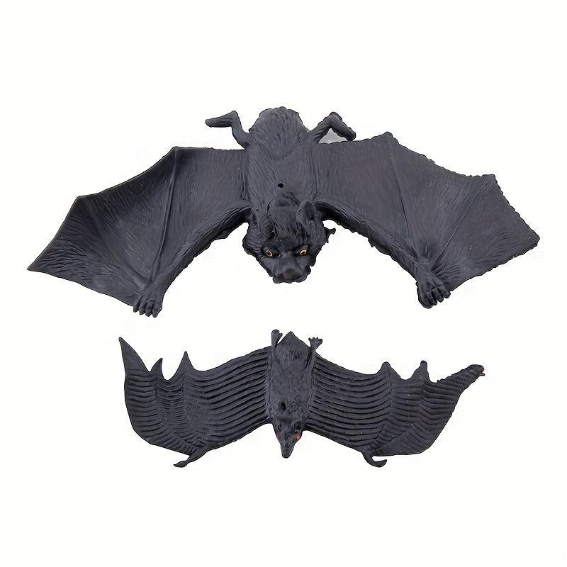 3pcs Halloween Spooky Bat Toy Rubber Bat Pendants