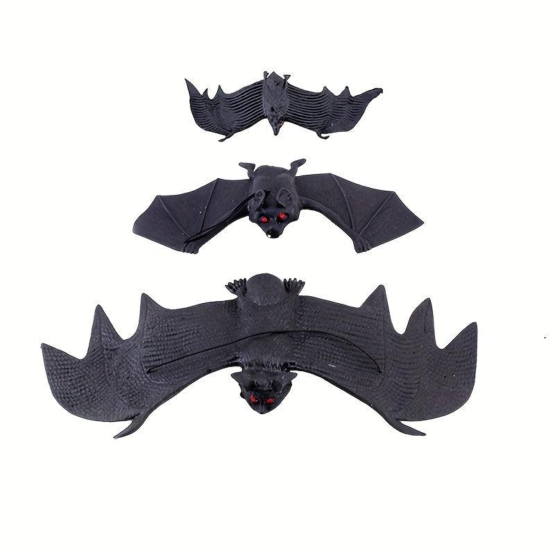 3pcs Halloween Spooky Bat Toy Rubber Bat Pendants