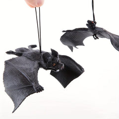 3pcs Halloween Spooky Bat Toy Rubber Bat Pendants