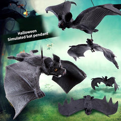 3pcs Halloween Spooky Bat Toy Rubber Bat Pendants