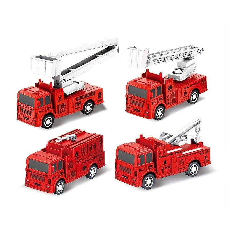 Mini Pull Back Fire Truck Toy Boy Birthday Gift