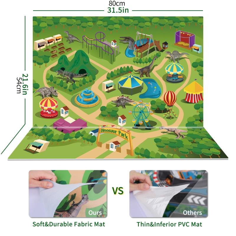 Jurassic Adventure Dino Set with Truck, Eggs & Play Mat