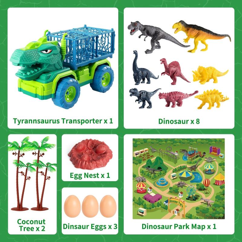Jurassic Adventure Dino Set with Truck, Eggs & Play Mat