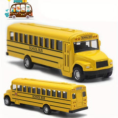 Alloy Pull Back School Bus Model Toy Gift