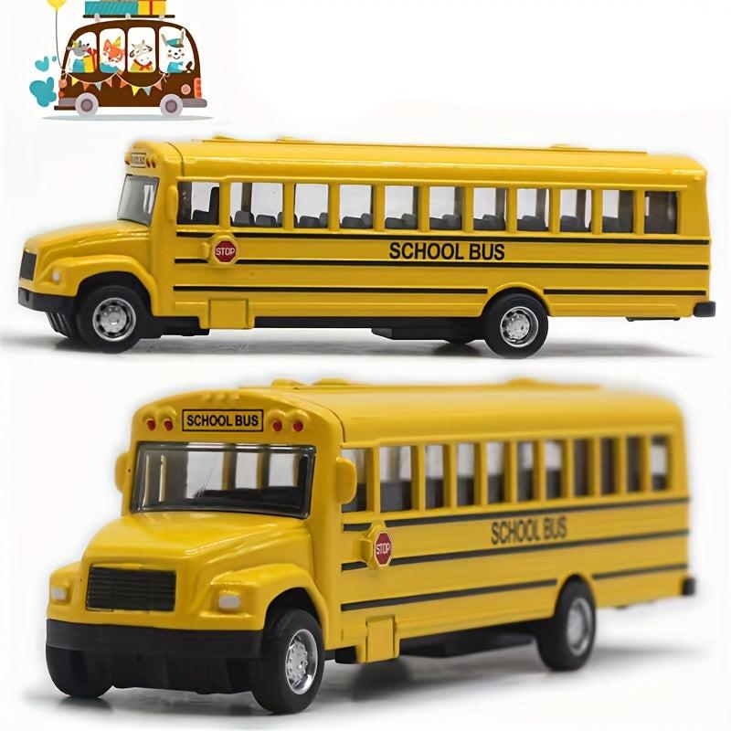 Alloy Pull Back School Bus Model Toy Gift