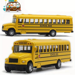 Alloy Pull Back School Bus Model Toy Gift