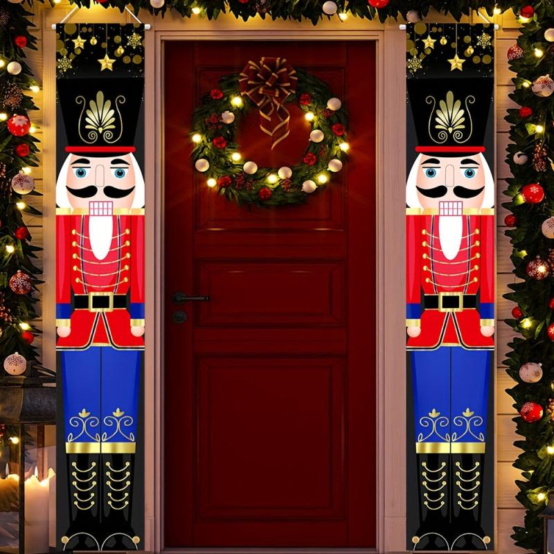 Outdoor Christmas Nutcracker Banner Decorations Soldier Nutcracker Banner