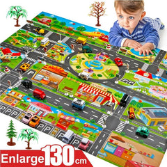 Play Mats House Traffic Road Signs Car Model Parking City Scene Map Rug Foam Mat
