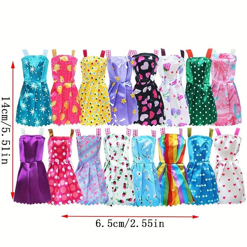 10-Piece Stylish Dress & Accessories Set - Ideal Gift for Girls