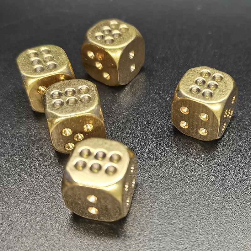 Solid Brass Bar Games Dice Manual Polishing Six Sided
