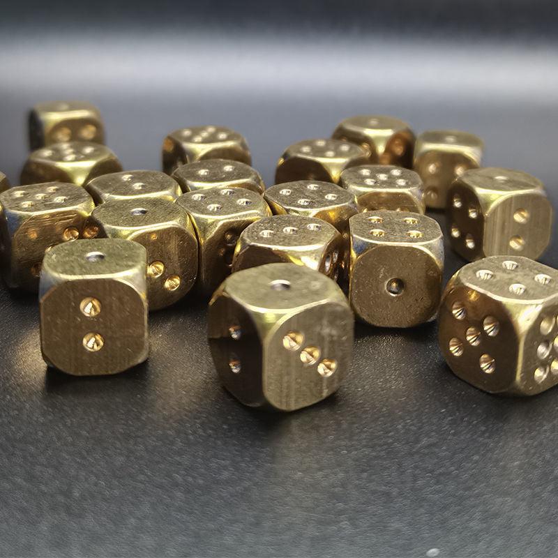 Solid Brass Bar Games Dice Manual Polishing Six Sided