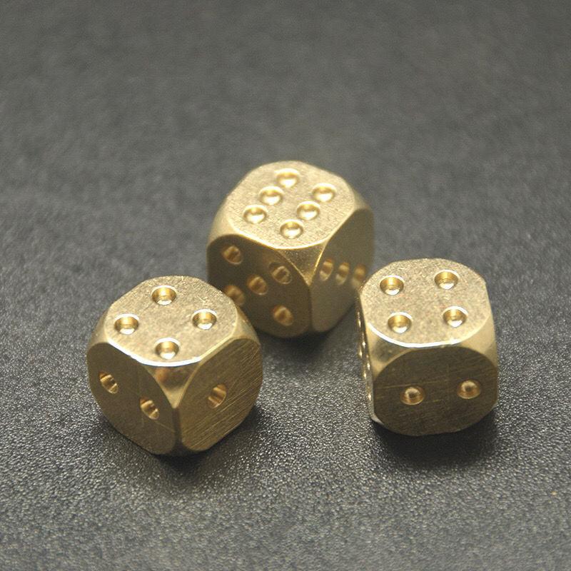 Solid Brass Bar Games Dice Manual Polishing Six Sided