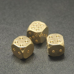 Solid Brass Bar Games Dice Manual Polishing Six Sided