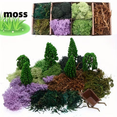 Forest Green Reindeer Moss Lichen 50g 1.76oz for Fairy Tale Garden