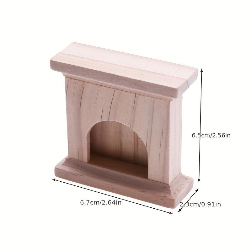 Doll House Wood Fireplace Furniture Ornament Toy Model For Children