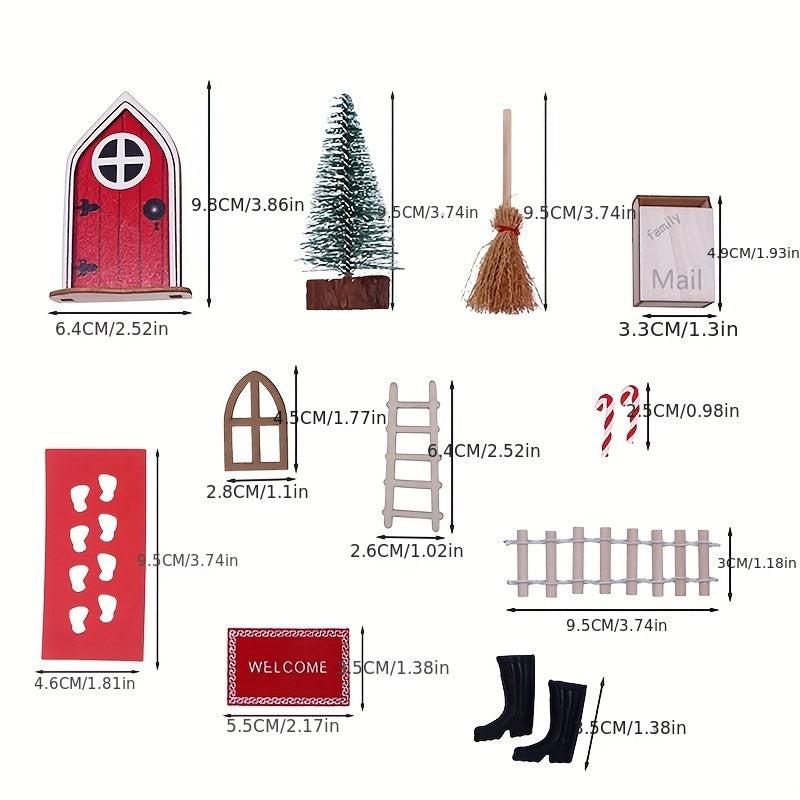 Elf Magic Girl Fairy Door Set Christmas Decorations Mini Fairy Outdoor DIY
