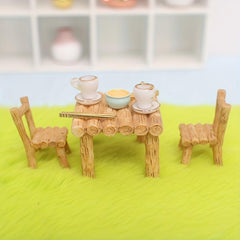 3pcs Resin Mini Dollhouse Swing Set Simulation Play House Toys