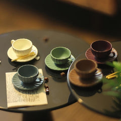 3pcs 1:12 Dollhouse Mini Furniture Coffee Cup Saucer Spoon Set