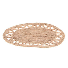 Doll House Mini Elliptical Hemp Rope Carpet Ornament