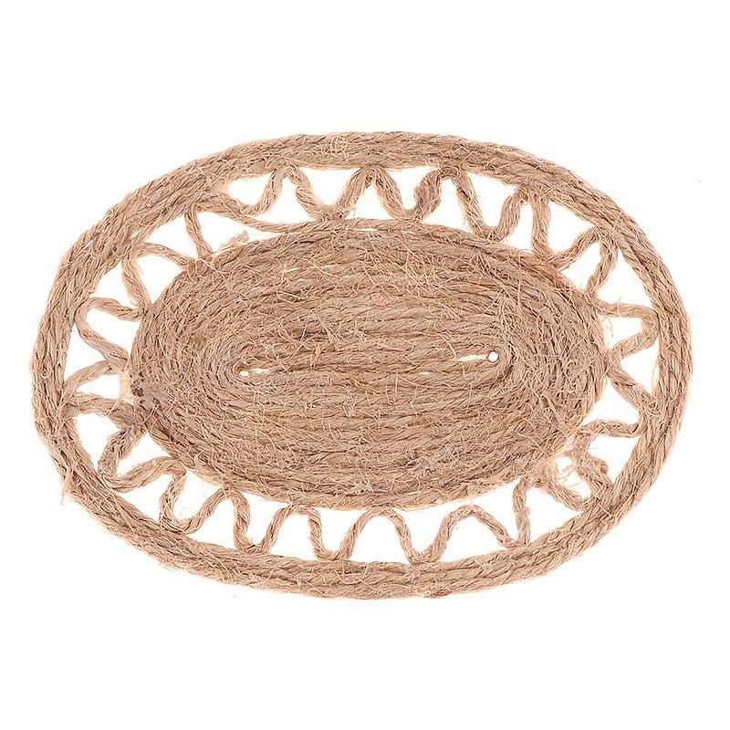 Doll House Mini Elliptical Hemp Rope Carpet Ornament