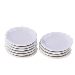 2pcs 1 12 Dollhouse Ceramic Plate Decor Toy