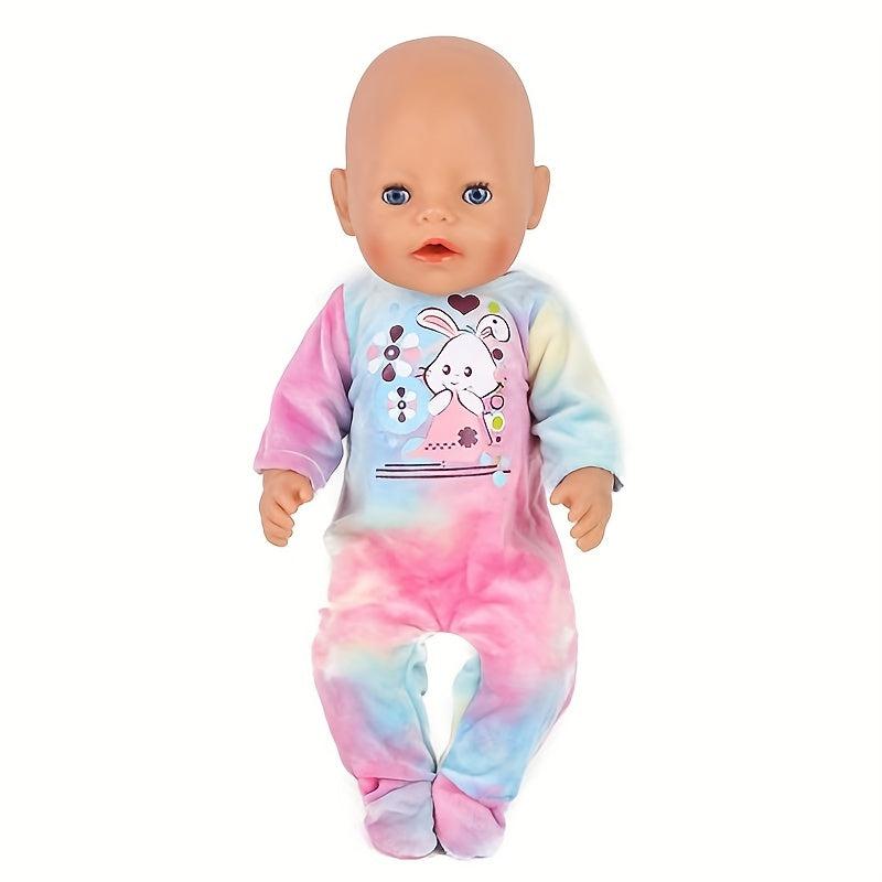Cute Rabbit Jumpsuit Doll Clothes for 17in Baby Dolls