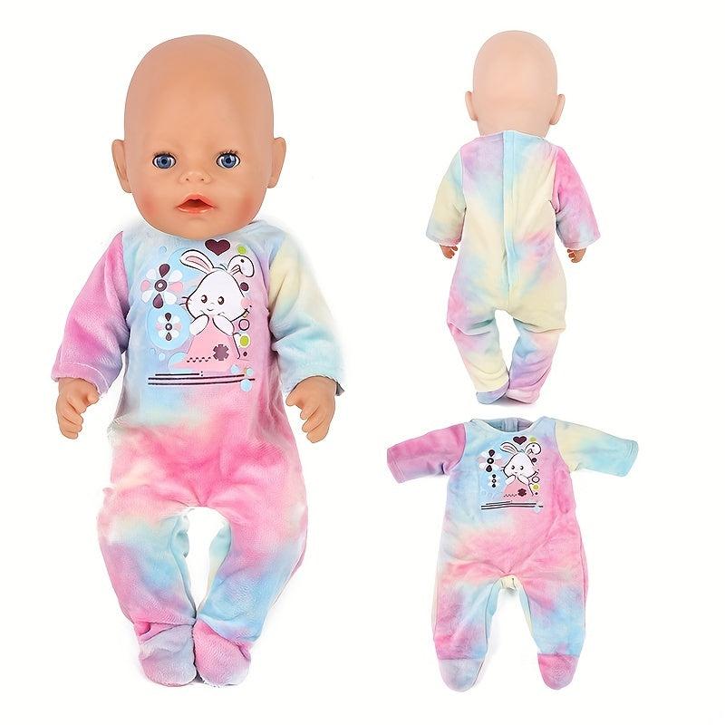 Cute Rabbit Jumpsuit Doll Clothes for 17in Baby Dolls