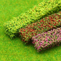 3pcs Dollhouse Elf Garden Shrub Strip Green Plant Doll House Accessories