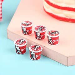 1:12 Dollhouse Fastfood Family Bucket Model Set for Pretend Play Decor