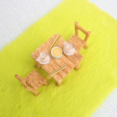 Mini Dollhouse Accessories Table Chair Set Pretend Play Toy