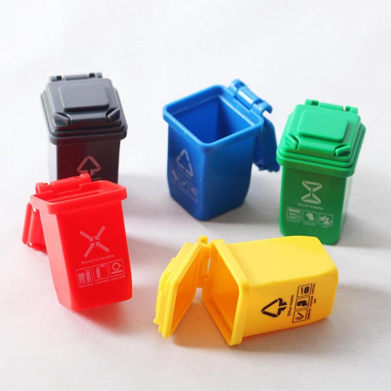 Mini Trash Can Waste Container for Dollhouse Fairy Garden