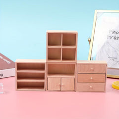 1:12 Dollhouse Wood Display Cabinet Storage Showcase Model
