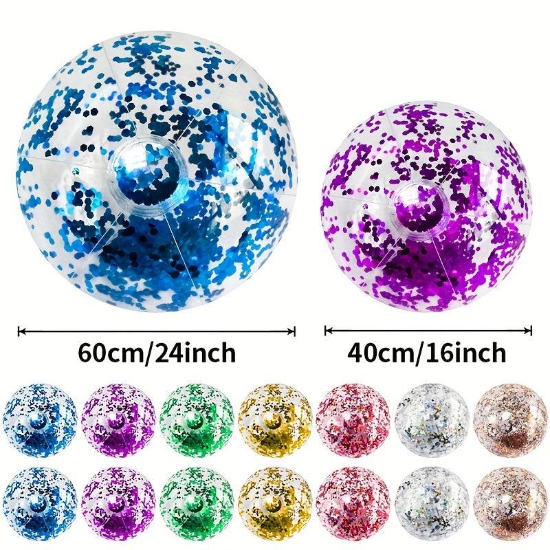 Glitter Ball Water Play Toy Inflatable Sequins Beach Ball