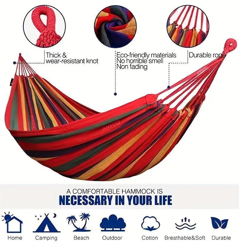 Portable Summer Beach Camping Hammock 400lbs Capacity Travel Bag Outdoor Indoor