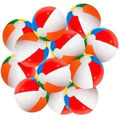 12-Piece Set Inflatable Beach Balls - 12 Inches - Rainbow Colors